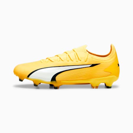 ULTRA ULTIMATE FG/AG Unisex Football Boots, Yellow Blaze-PUMA White-PUMA Black, small-AUS