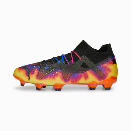 FUTURE ULTIMATE Elements FG/AG Unisex Football Boots, Team Violet-PUMA Black-Yellow Sizzle-Rickie Orange, small-AUS