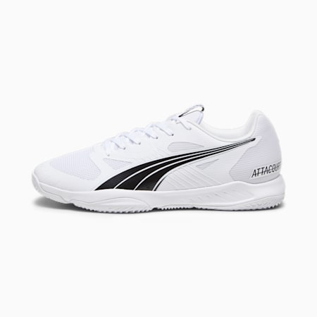 Zapatillas de interior Attacourt Indoor, PUMA White-PUMA Black-Concrete Gray, small