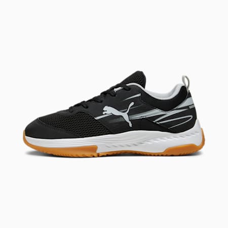 Varion II zaalschoenen voor kinderen, PUMA Black-Cool Light Gray-Yellow Blaze-Gum, small