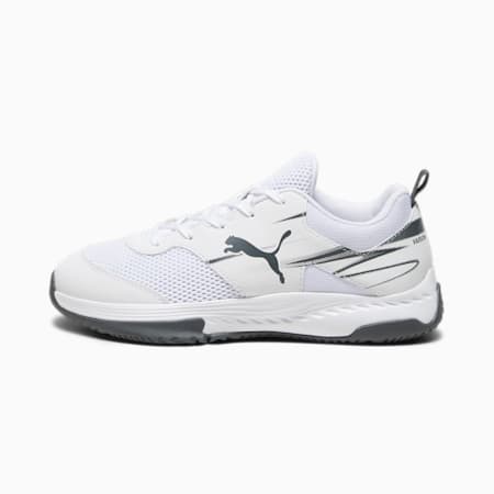 Varion II Indoor Sports Shoes Kids, PUMA White-Shadow Gray, small