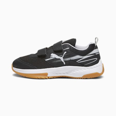 Varion II Indoor Sports Hook-and-Loop Shoes Kids, PUMA Black-Cool Light Gray-Yellow Blaze-Gum, small