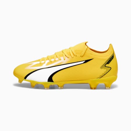 รองเท้าฟุตบอลผู้ชาย ULTRA MATCH FG/AG, Yellow Blaze-PUMA White-PUMA Black, small-THA