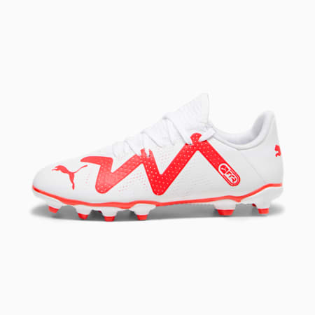 FUTURE PLAY FG/AG Youth Football Boots, PUMA White-Fire Orchid, small