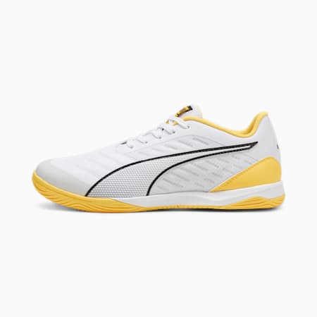 IBERO IV Futsal Shoes, PUMA White-PUMA Black-Sun Stream, small-THA