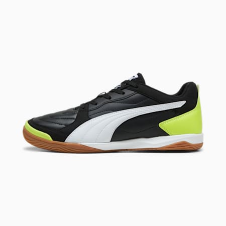 PRESSING IV Futsal Shoes, PUMA Black-PUMA White-Electric Lime, small-IDN
