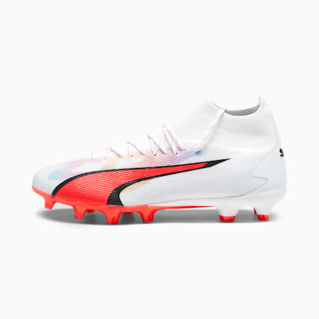 Scarpe da calcio ULTRA PRO FG/AG da uomo, PUMA White-PUMA Black-Fire Orchid, small