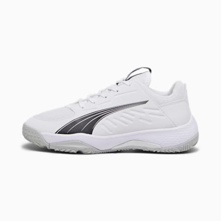 Scarpe da pallamano Accelerate da bambini, PUMA White-PUMA Black-Concrete Gray, small