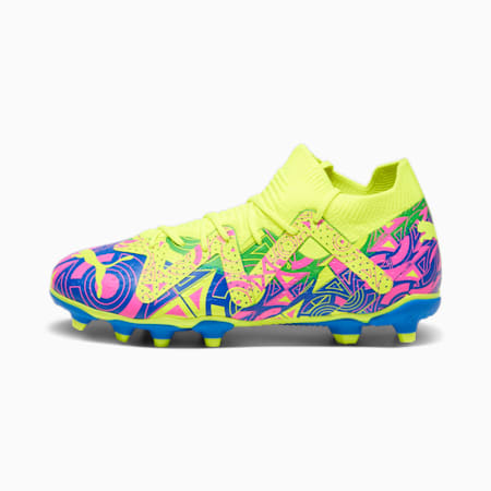 FUTURE MATCH ENERGY FG/AG Youth Football Boots - 8-16 years, Ultra Blue-Yellow Alert-Luminous Pink, small-AUS