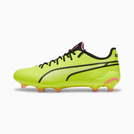 KING ULTIMATE FG/AG Women's Football Boots, Electric Lime-PUMA Black-Poison Pink, small-AUS