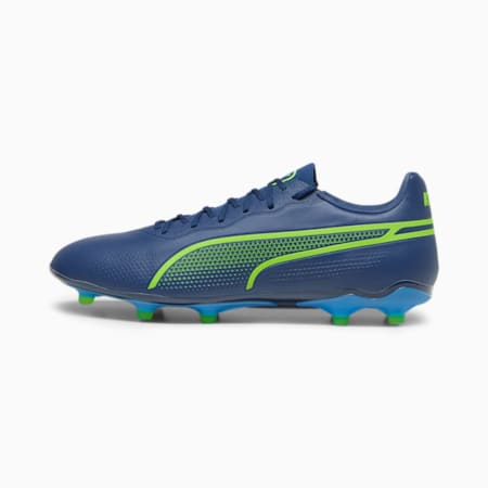 KING PRO FG/AG Unisex Football Boots, Persian Blue-Pro Green-Ultra Blue, small-AUS