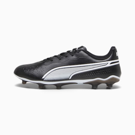 KING MATCH IT Unisex Football Boots, PUMA Black-PUMA White, small-AUS