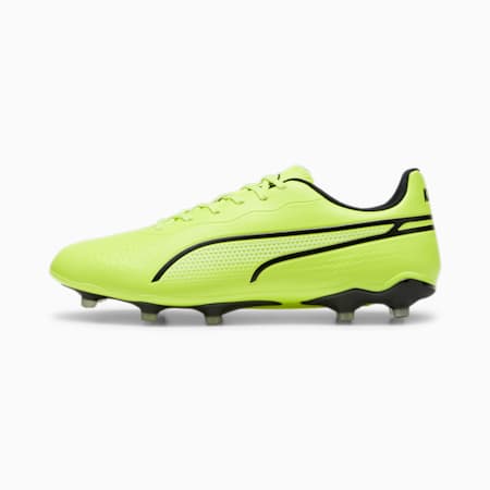 KING MATCH FG/AG Football Boots, Electric Lime-PUMA Black, small-THA