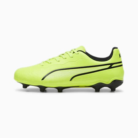 KING MATCH FG/AG Youth Football Boots, Electric Lime-PUMA Black-Poison Pink, small