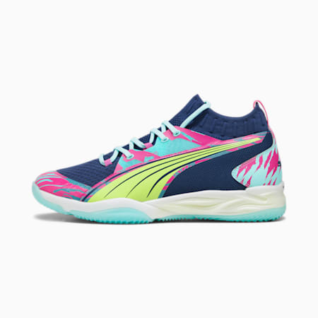 Eliminate NITRO SQD Indoor Sports Shoes, Persian Blue-Ravish-Electric Peppermint-Lime Squeeze, small