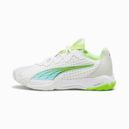 NOVA Elite Padel-Schuhe, PUMA White-Luminous Blue-Fizzy Apple-Shadow Gray, small