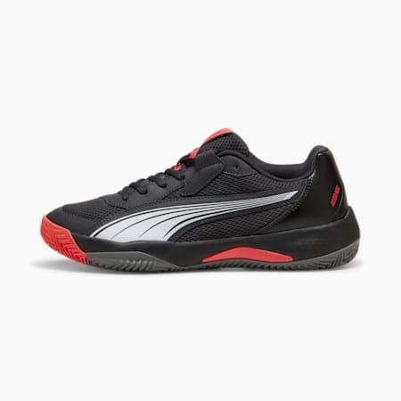 NOVA Court Padel Shoes, Flat Dark Gray-PUMA Black-Flat Medium Gray-Active Red, small