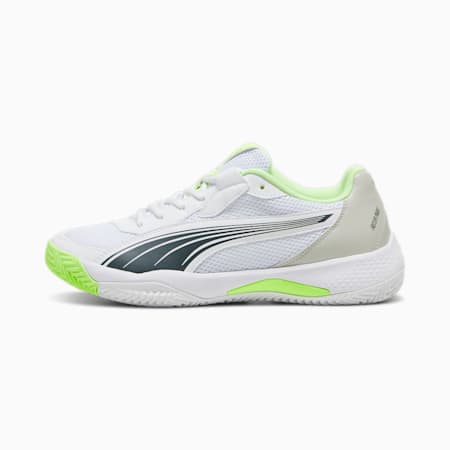 NOVA Court Padel Shoes, PUMA White-Luminous Blue-Fizzy Apple-Shadow Gray, small