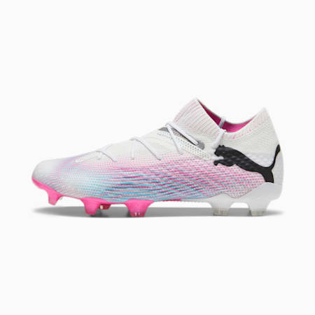 FUTURE 7 ULTIMATE Firm Ground/Arificial Ground Men's Soccer Cleats, PUMA White-PUMA Black-Poison Pink, small
