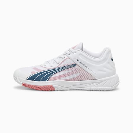 Accelerate Turbo W+ Hallensportschuhe, PUMA White-Ocean Tropic-Passionfruit, small