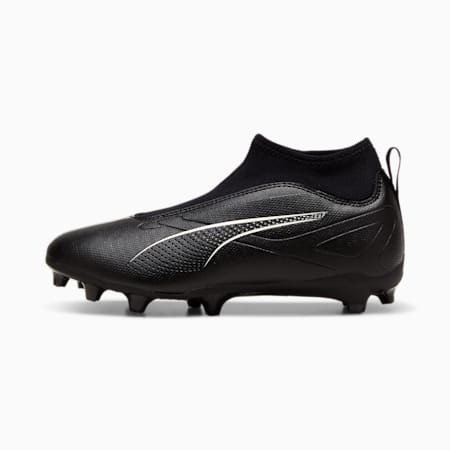 Chaussures de football sans lacets ULTRA 5 MATCH+ FG/AG Enfant et Adolescent, PUMA Black-PUMA White, small