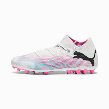รองเท้าฟุตบอล FUTURE 7 ULTIMATE MG, PUMA White-PUMA Black-Poison Pink, small-THA