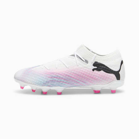 Chaussures de football FUTURE 7 PRO+ FG/AG, PUMA White-PUMA Black-Poison Pink, small