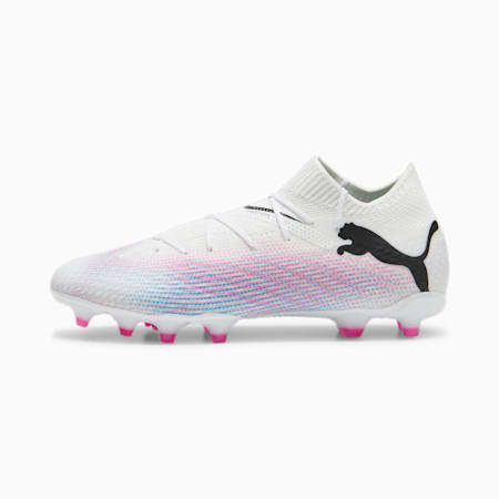 FUTURE 7 PRO FG/AG Football Boots, PUMA White-PUMA Black-Poison Pink, small