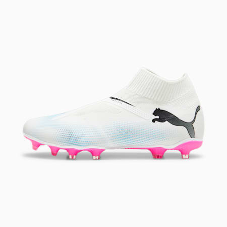 Scarpe da calcio senza lacci FUTURE 7 MATCH FG/AG, PUMA White-PUMA Black-Poison Pink, small