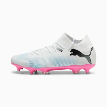 FUTURE 7 MATCH MxSG Football Boots, PUMA White-PUMA Black-Poison Pink, small