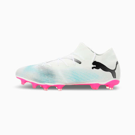 FUTURE 7 MATCH FG/AG Football Boots, PUMA White-PUMA Black-Poison Pink, small-IDN