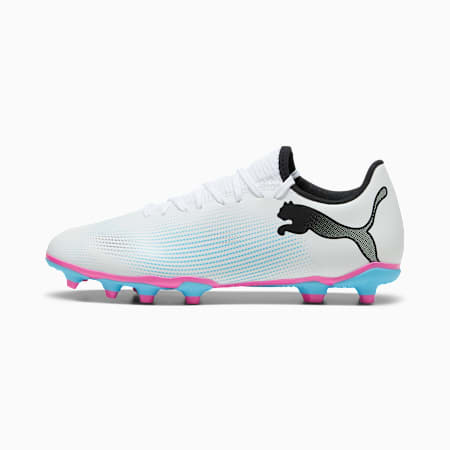 FUTURE 7 PLAY FG/AG Men's Football Boots, PUMA White-PUMA Black-Poison Pink, small-AUS