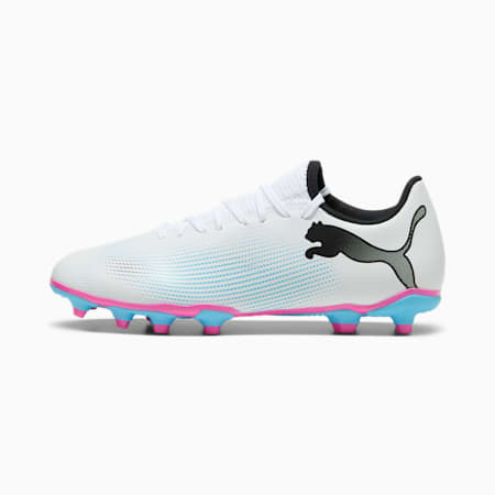 FUTURE 7 PLAY FG/AG Football Boots, PUMA White-PUMA Black-Poison Pink, small-IDN