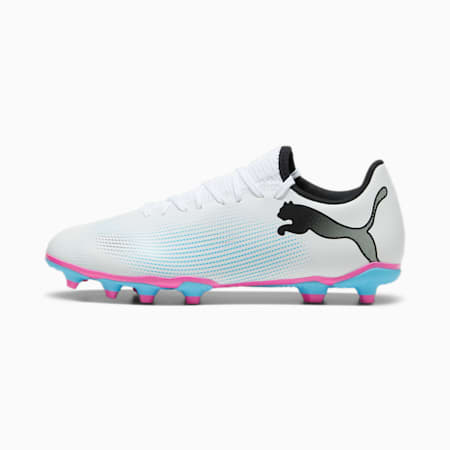 Sepatu Sepak Bola FUTURE 7 PLAY FG/AG, PUMA White-PUMA Black-Poison Pink, small-IDN