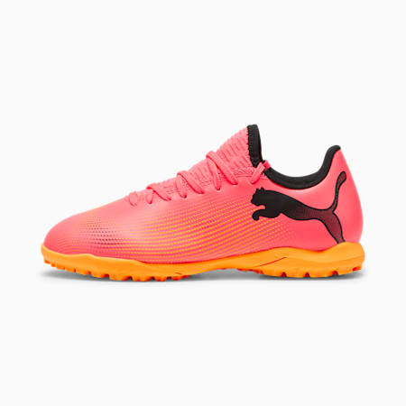 حذاء كرة قدم Future 7 Play TT للشباب, Sunset Glow-PUMA Black-Sun Stream, small-DFA