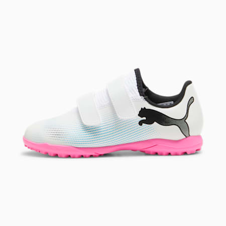 Chaussures de football FUTURE 7 PLAY V TT Enfant et Adolescent, PUMA White-PUMA Black-Poison Pink, small