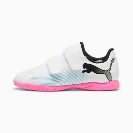 Chaussures de futsal FUTURE 7 PLAY V Enfant et Adolescent, PUMA White-PUMA Black-Poison Pink, small