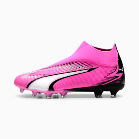 Botas de fútbol sin cordones ULTRA MATCH FG/AG, Poison Pink-PUMA White-PUMA Black, small