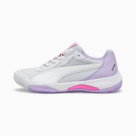 NOVA Court Padel-Schuhe Damen, Silver Mist-PUMA White-Vivid Violet, small