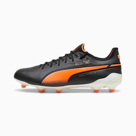 Chaussures de football KING ULTIMATE Cruyff FG/AG, PUMA Black-PUMA White-Rickie Orange-PUMA Gold-Frosted Ivory, small