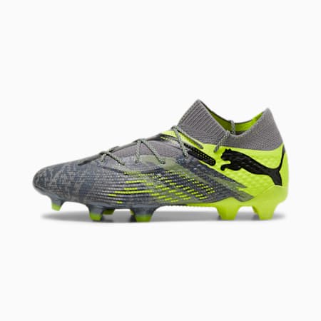 FUTURE 7 ULTIMATE RUSH FG/AG Men's Football Boots, Strong Gray-Cool Dark Gray-Electric Lime, small-AUS