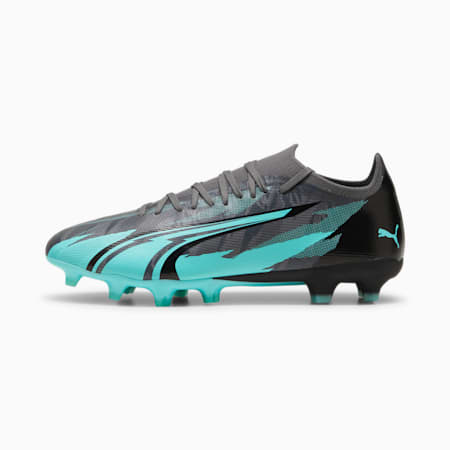 ULTRA MATCH RUSH FG/AG Football Boots, Strong Gray-PUMA White-Elektro Aqua, small