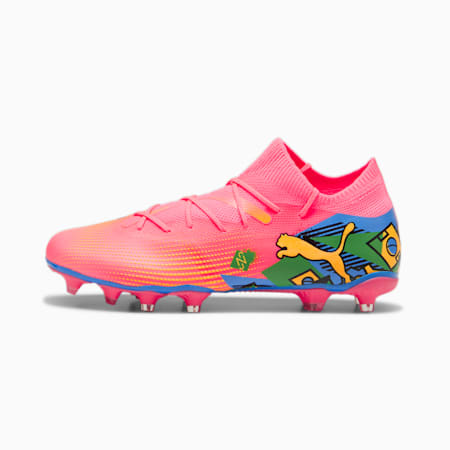 PUMA x NEYMAR JR FUTURE 7 MATCH FG/AG Men's Football Boots, Sunset Glow-PUMA Black-Sun Stream-PUMA Green-Bluemazing, small-AUS