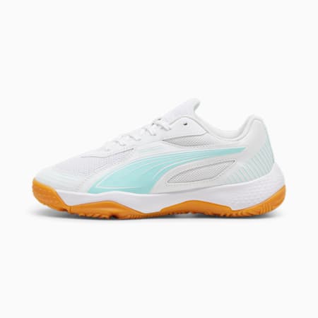 Chaussures de sport indoor Solarflash III Enfant et Adolescent, PUMA White-Electric Peppermint, small