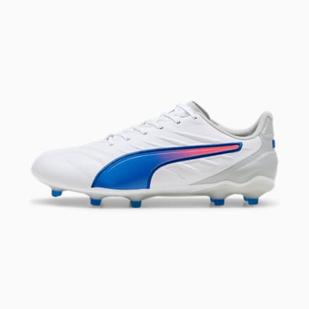 KING PRO FG/AG Football Boots Women, PUMA White-Bluemazing-Flat Light Gray, small