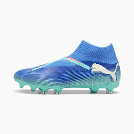 FUTURE 7 MATCH+ FG/AG Laceless Football Boots, Bluemazing-PUMA White-Electric Peppermint, small