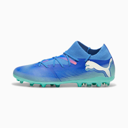 FUTURE 7 MATCH MG Unisex Football Boots, Bluemazing-PUMA White-Electric Peppermint, small-AUS