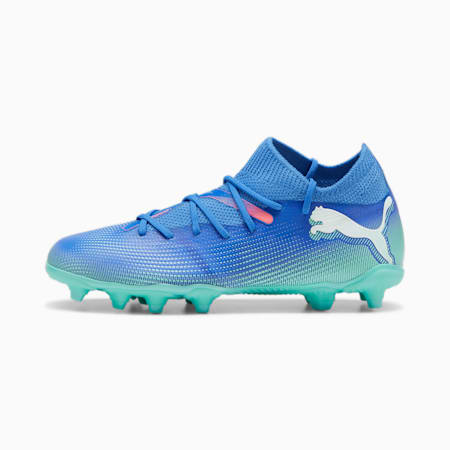 FUTURE 7 MATCH FG/AG Football Boots - Youth 8-16 years, Bluemazing-PUMA White-Electric Peppermint, small-NZL