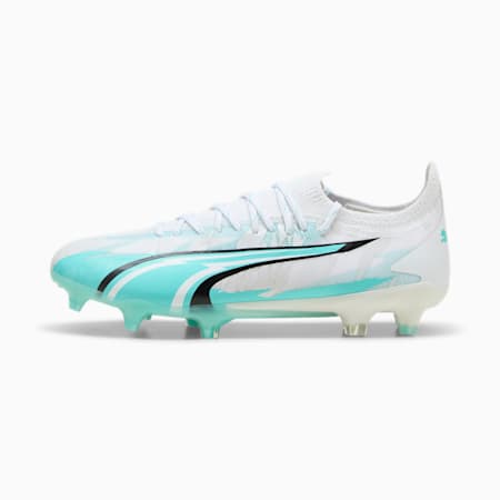 ULTRA ULTIMATE RUSH FG/AG Women's Football Boots, PUMA White-Elektro Aqua-PUMA Black, small