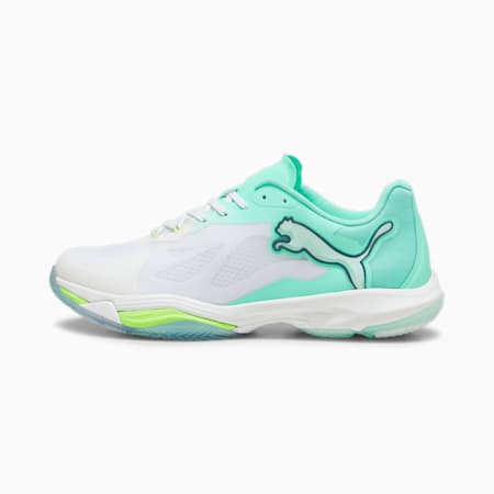 Vantage NITRO™ W+ zaalschoenen voor dames, PUMA White-Electric Peppermint-Fizzy Apple, small